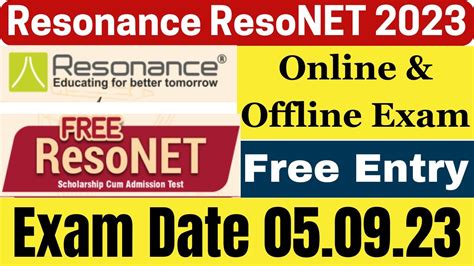 resonance ez exam|Resonance National Entrance Test (ResoNET).